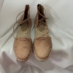 Eileen Fisher Women's Beige Lace-Up Espadrilles